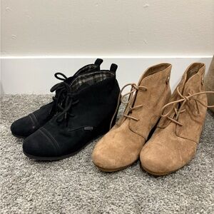 Suede like wedges